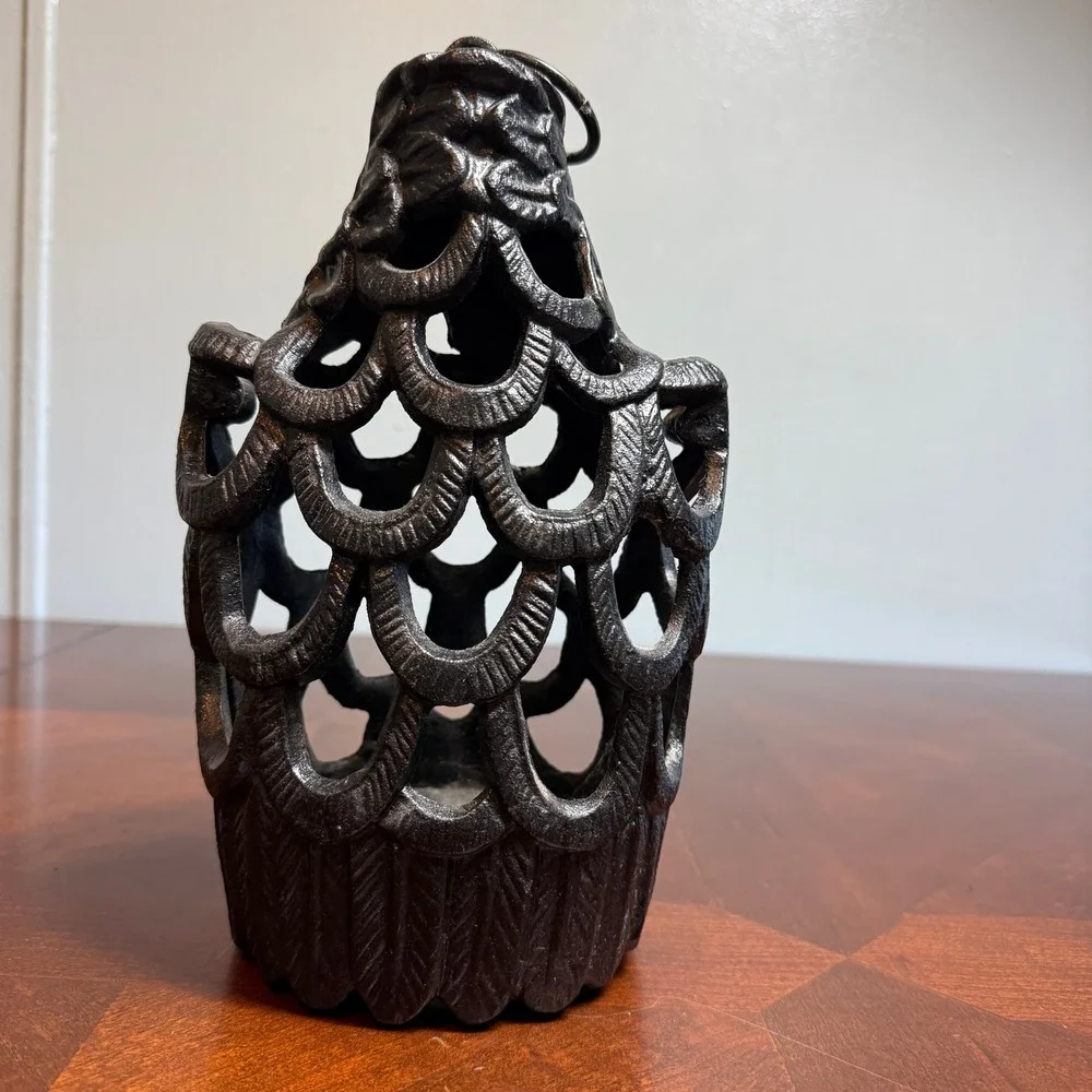 Vintage‎ Cast Iron Hanging Eagle Lantern Rustic Bird